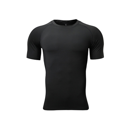 Sports tights men's quick-drying elastic short-sleeved sports T-shirt fitness clothing running training basketball elastic compression clothing