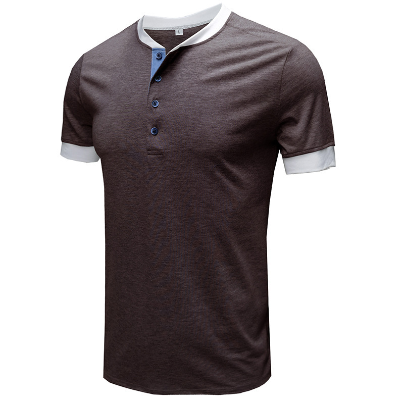 Sommer Neue Europäische und Amerikanische männer Casual Vielseitig Kurzarm T-shirt Rundhals Einreiher Top_voghion.com