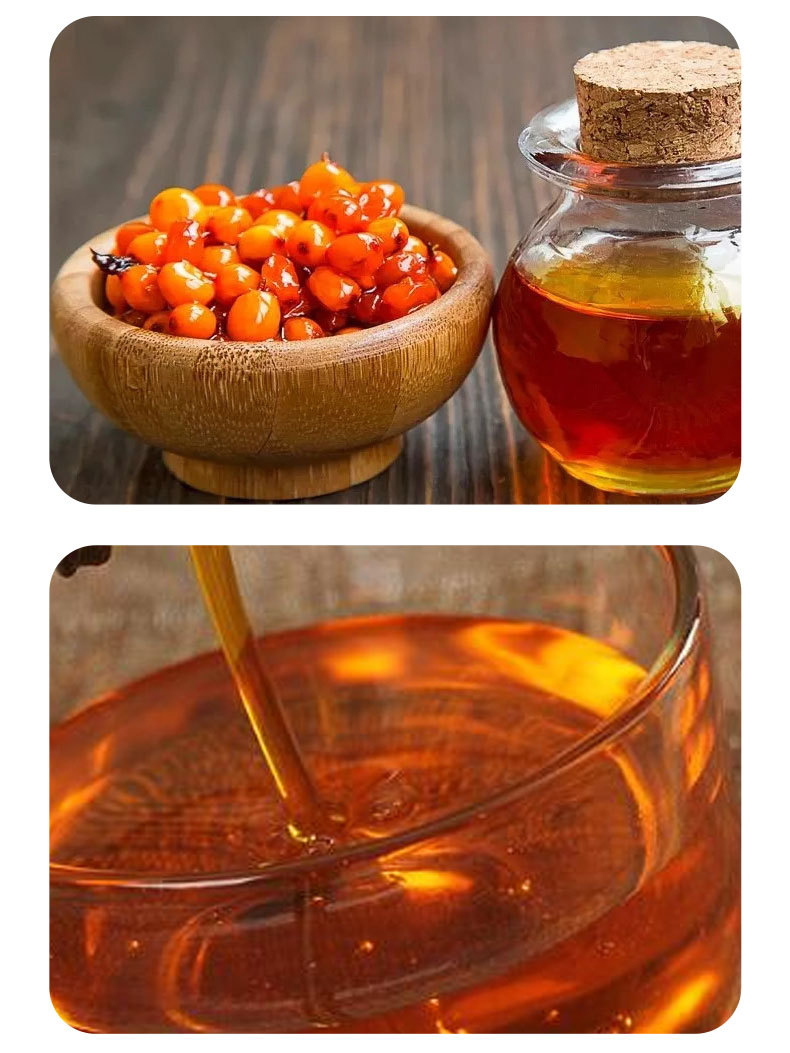 Sea Buckthorn Seed Oil Shaji Zi You Pure Herbal Oil for Wellness and Skin Care 1kg in use