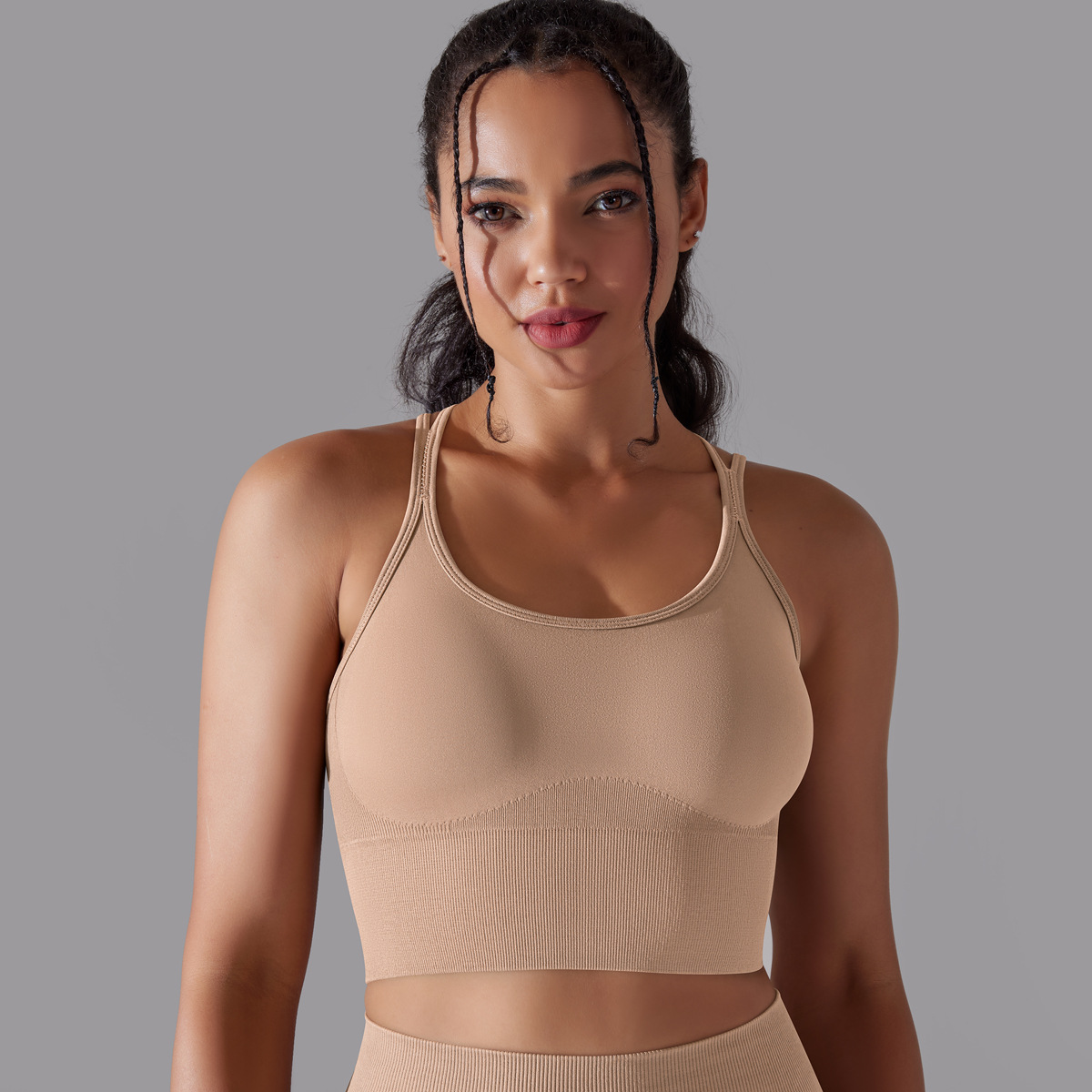 Simple Style Sports Solid Color Nylon Cotton Blend U Neck Tracksuit Vest Jogger Pants Leggings display picture 26