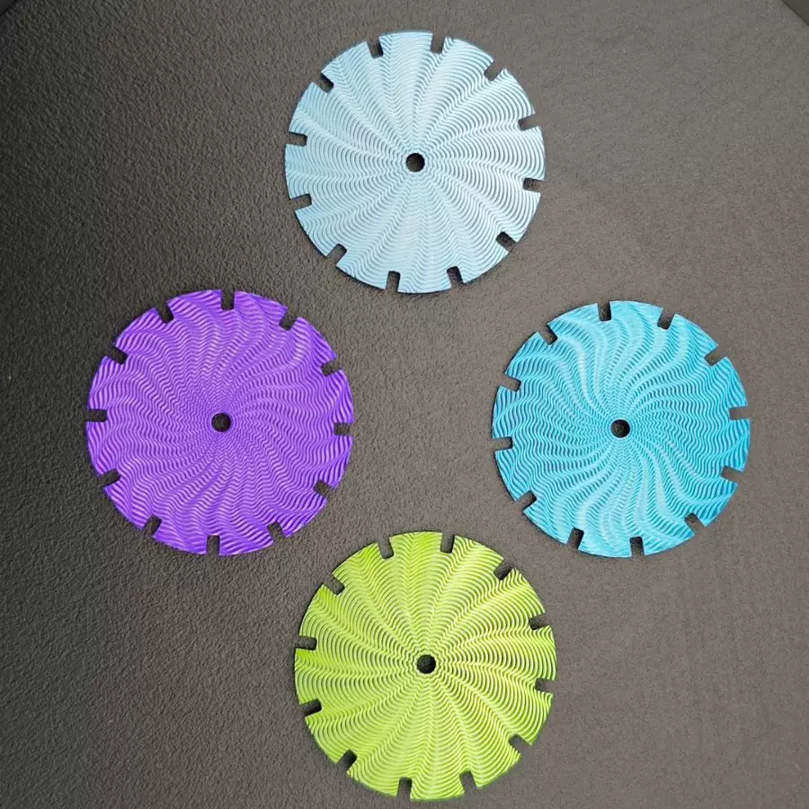 工厂玑镂工艺彩色圆形字面机械手表机械表复古夜光表盘夜光工艺