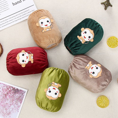 Plush cloth sleeves for boys, short, learning, autumn and winter anti-fouling sleeves for adults, student hand sleeves for children and girls