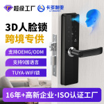 3D人脸识别智能指纹锁家用室内木门远程可视猫眼电子密码锁跨境