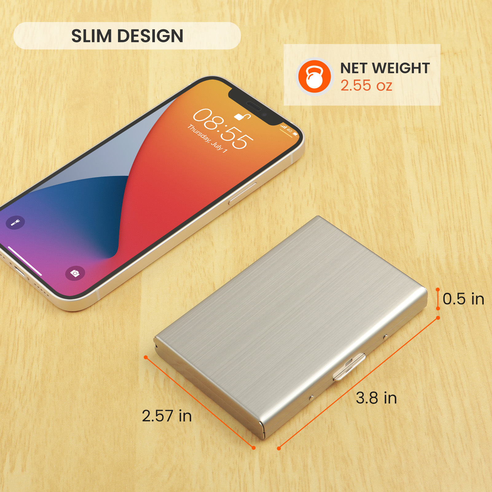 Fábrica al por mayor caliente de acero inoxidable titular de la tarjeta 6 ranuras de tarjeta de crédito bancaria caja de tarjeta de metal titular de la tarjeta de garantía de calidad