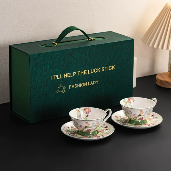 Sunflower retro green gift box