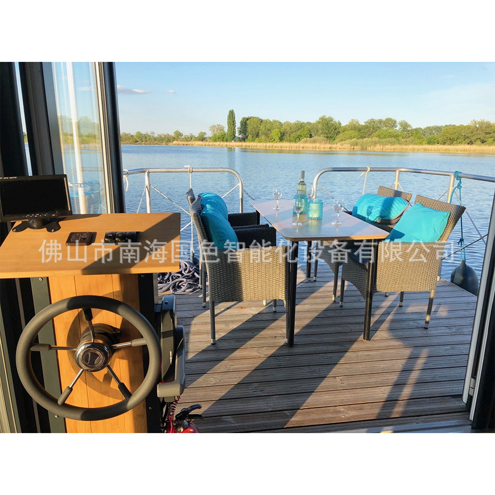 Casa de vacaciones escénica Casa de acero ligero Contenedor de casa de chapa de aluminio Estructura de aluminio Casa de mar Casa de familia cápsula espacial