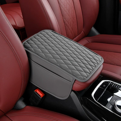 Car Armrest Box Pad, Booster Armrest box - ordinary-style-light-gray