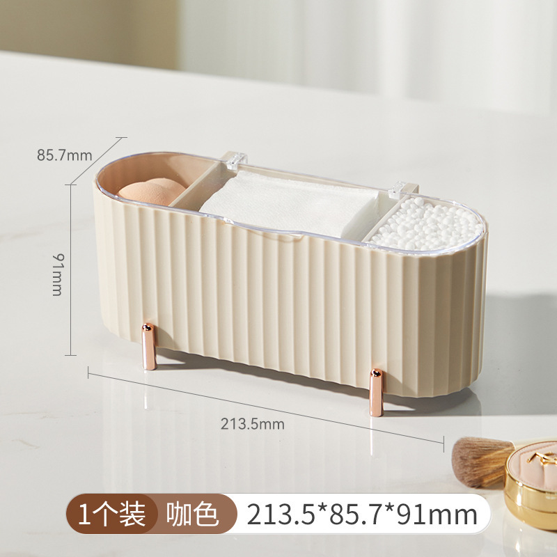 家庭用電気メッキ化粧品収納ボックス綿棒透明蓋付き化粧綿美容卵収納ボックスドロップシッピング|undefined