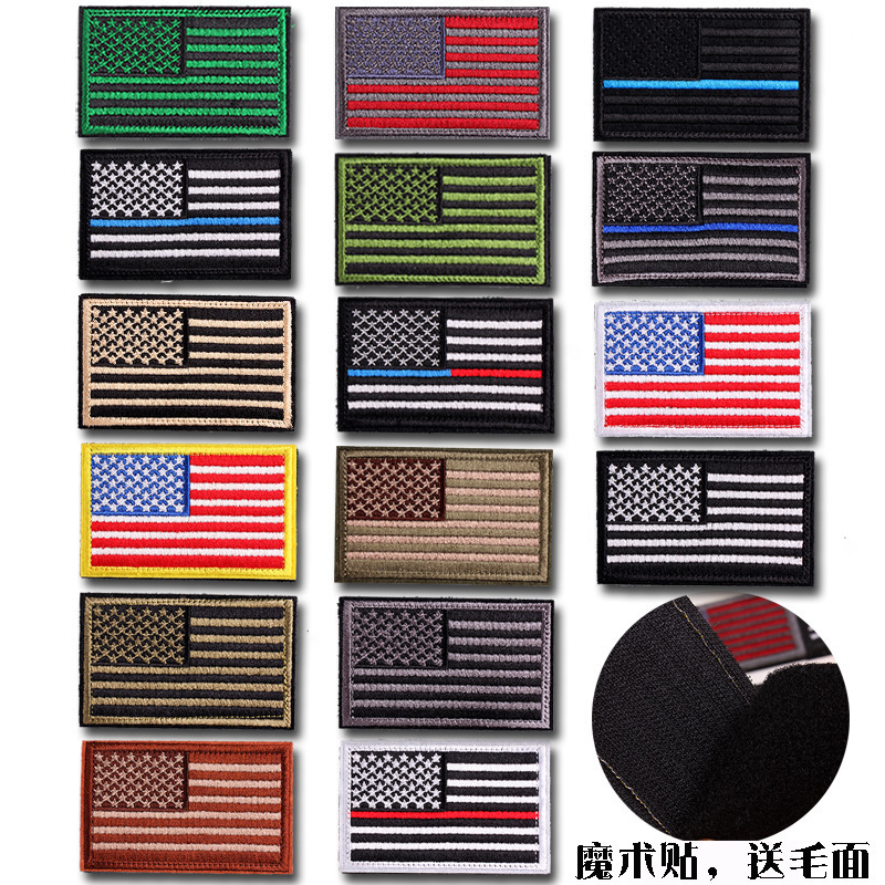 Embroidered American Flag Clothing Accessories Velcro Backpack Decorative Badge Usa Armband Patch Logo Sticker Trendy Brand