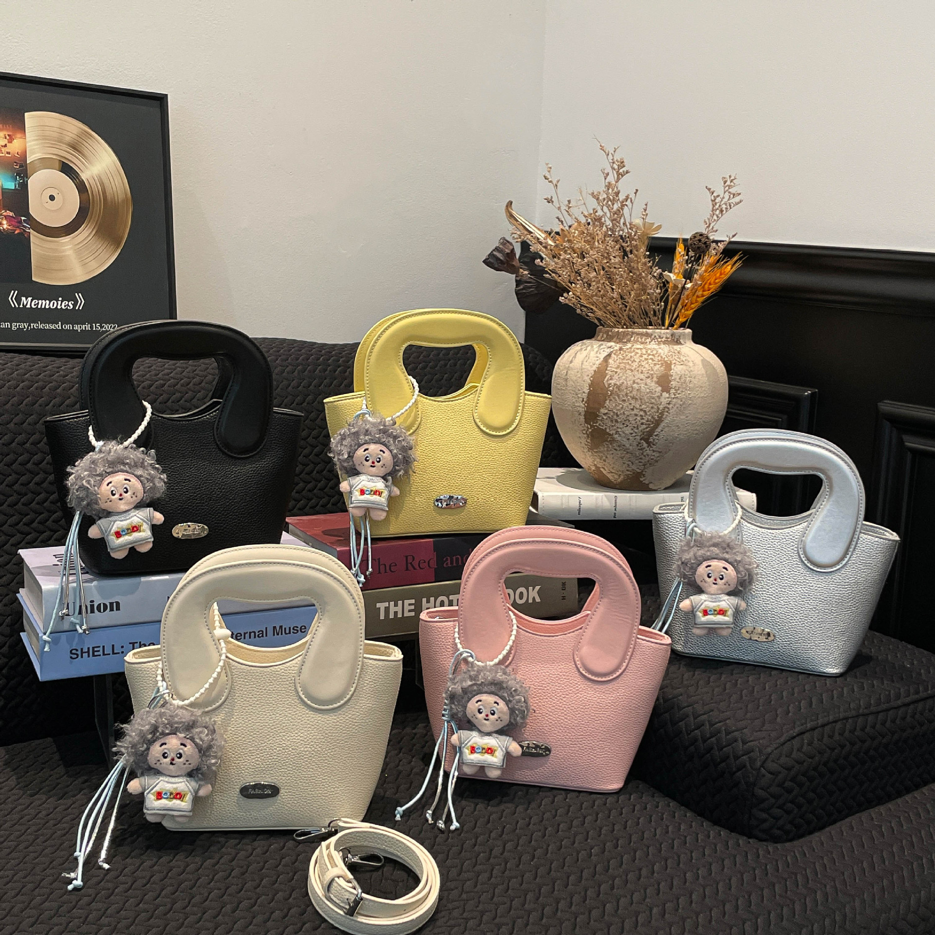 Transfronterizos Europa y América diaria sensación litchi mini bolso de mano nicho padres e hijos bolso de cubo de dopamina lindos mochila image 3