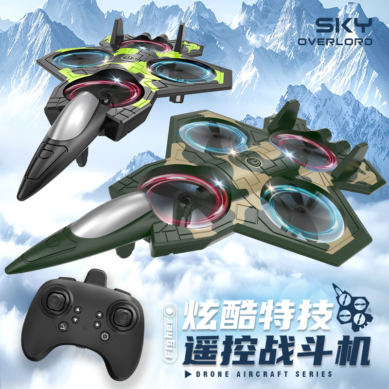 New Cross-Border Remote Control Aircraft 360 ° Stunt Rolling Plastic Airplane Colorful Light Charging and Fall-Resistant Drone