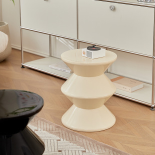 Internet Celebrity Designer Low Stool Small Apartment Household Living Room Shoe Changing Stool Nordic ins Creative Plastic Hourglass Stool