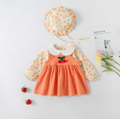 Korean-style children's clothing, newborn baby clothes for spring and autumn, baby dresses with long sleeves, set for girls, baby dresses