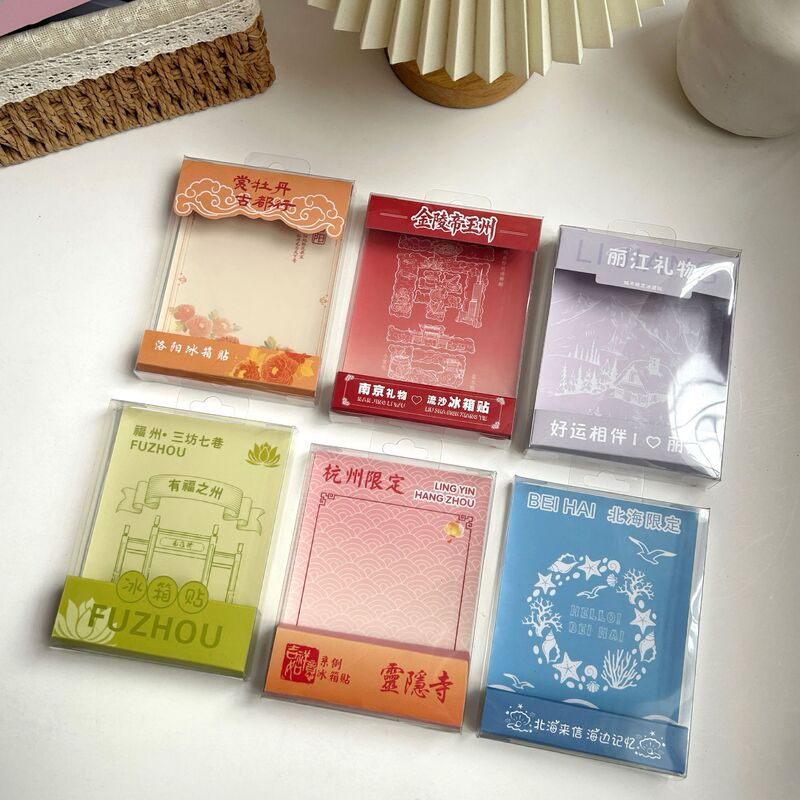 Pet Refrigerator Magnet Packaging Gift Box, Tourist Attraction Souvenir Display Box, City Cultural and Creative Transparent Box, Custom Back Card
