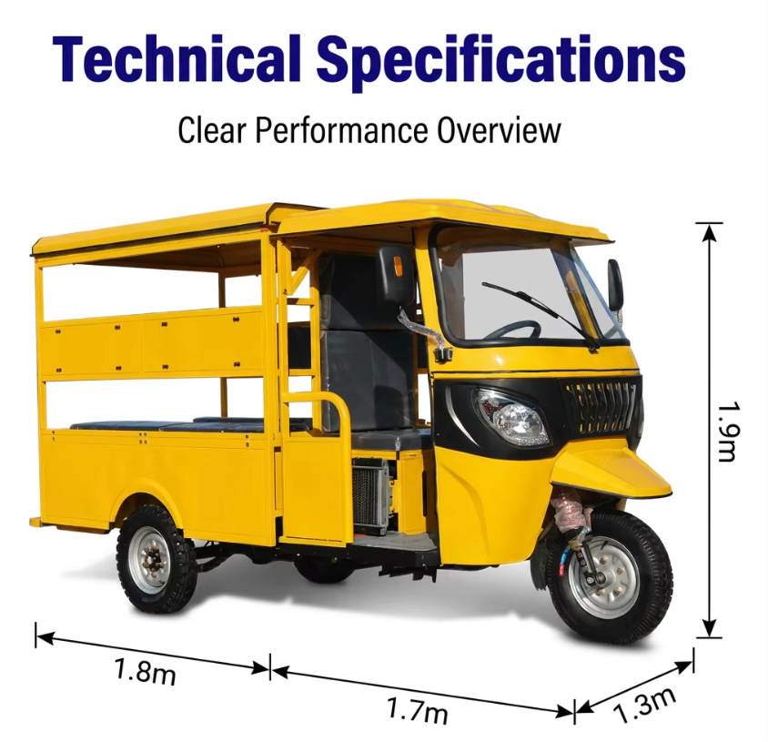 Export model passenger fuel-powered tricycle, multi-seater passenger tricycle, direct sales from the source factory