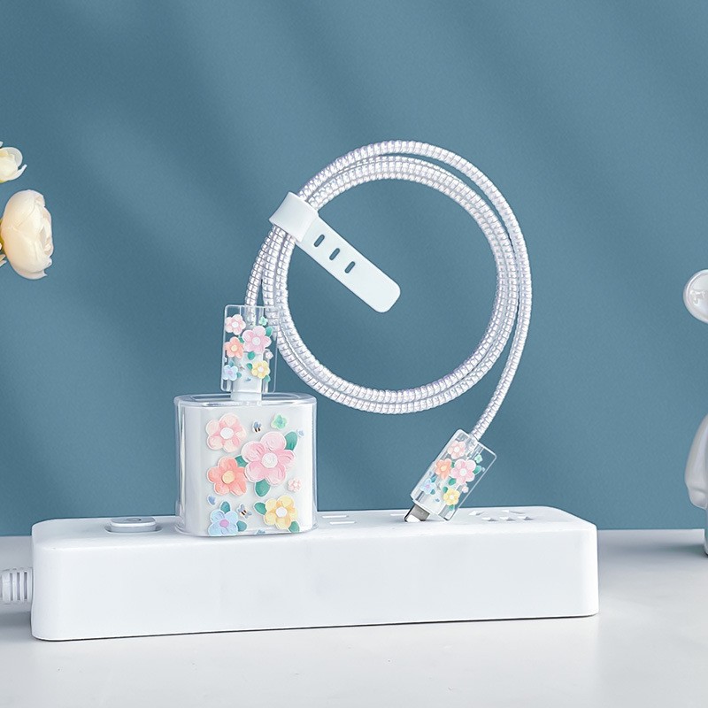 Aplicable para Apple 18 - 20w cargador cubierta de protección de carga rápida cable de datos pinza de cable