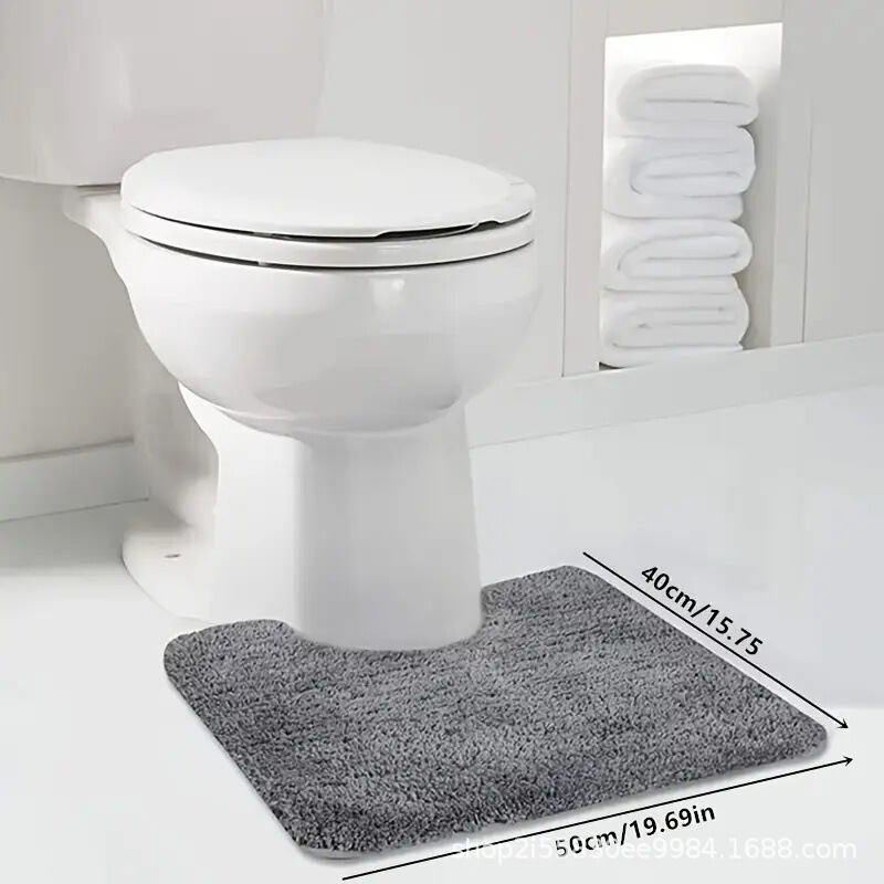 Cross-Border Bathroom Toilet U-Shaped Modern Simple Non-Slip Absorbent Carpet Long Plush Bathroom Mat Home Door Mat
