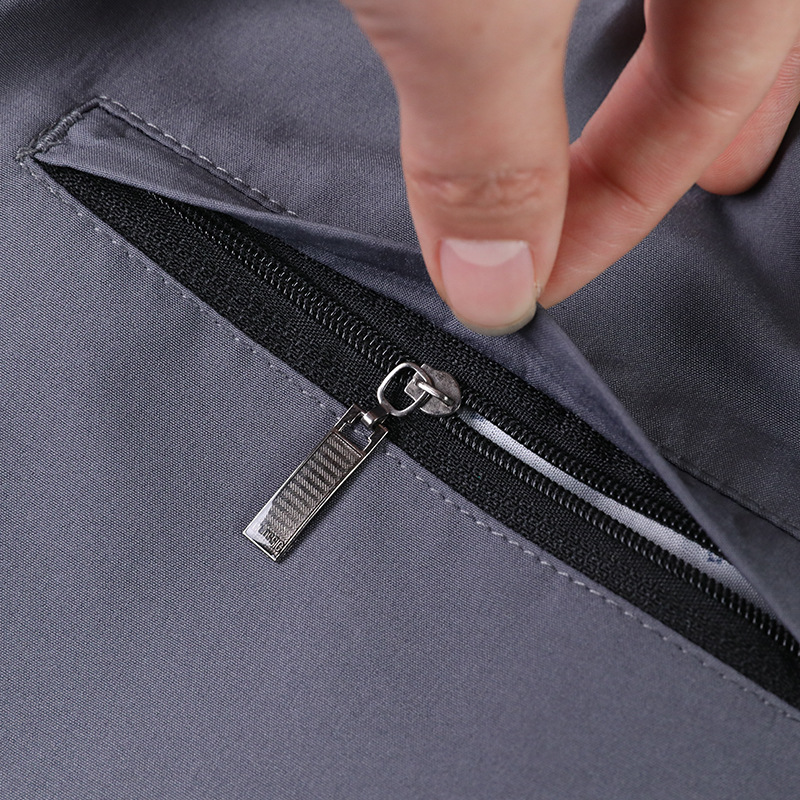 2024 new summer middle-aged dad ice silk eight elastic waist casual pants