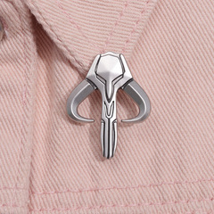 簡約高級感銀色金屬徽章朋克風星際大戰系列胸針潮流幾何形小飾品