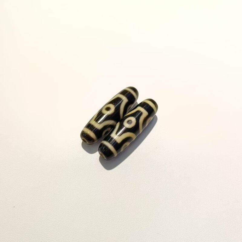 源头工厂老台湾工艺12*38mm天珠牙黄风化包浆文玩收藏批发【A级】|undefined