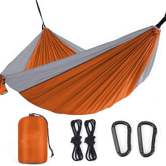 Factory direct outdoor single double parachute cloth hammock color matching nylon widened swing indoor leisure