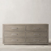 美国RH家具现代简约实木斗柜别墅客厅家用装饰柜乡村复古卧室边柜