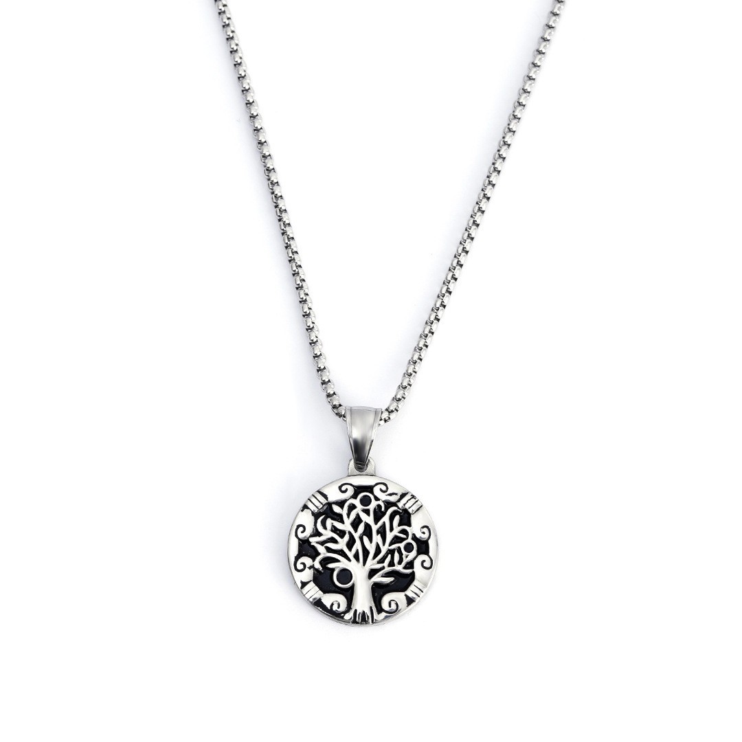 Tree of Life Stainless Necklace New Personalized Titanium Steel Pendant Set_voghion.com