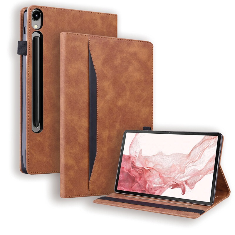 Cross-border applicable Samsung Tab S12 Ultra skin-feel spliced protective case, business anti-drop stand tablet leather case Cross-border applicable Samsung Tab S12 Ultra skin-feel spliced protective case, business anti-drop stand tablet leather case