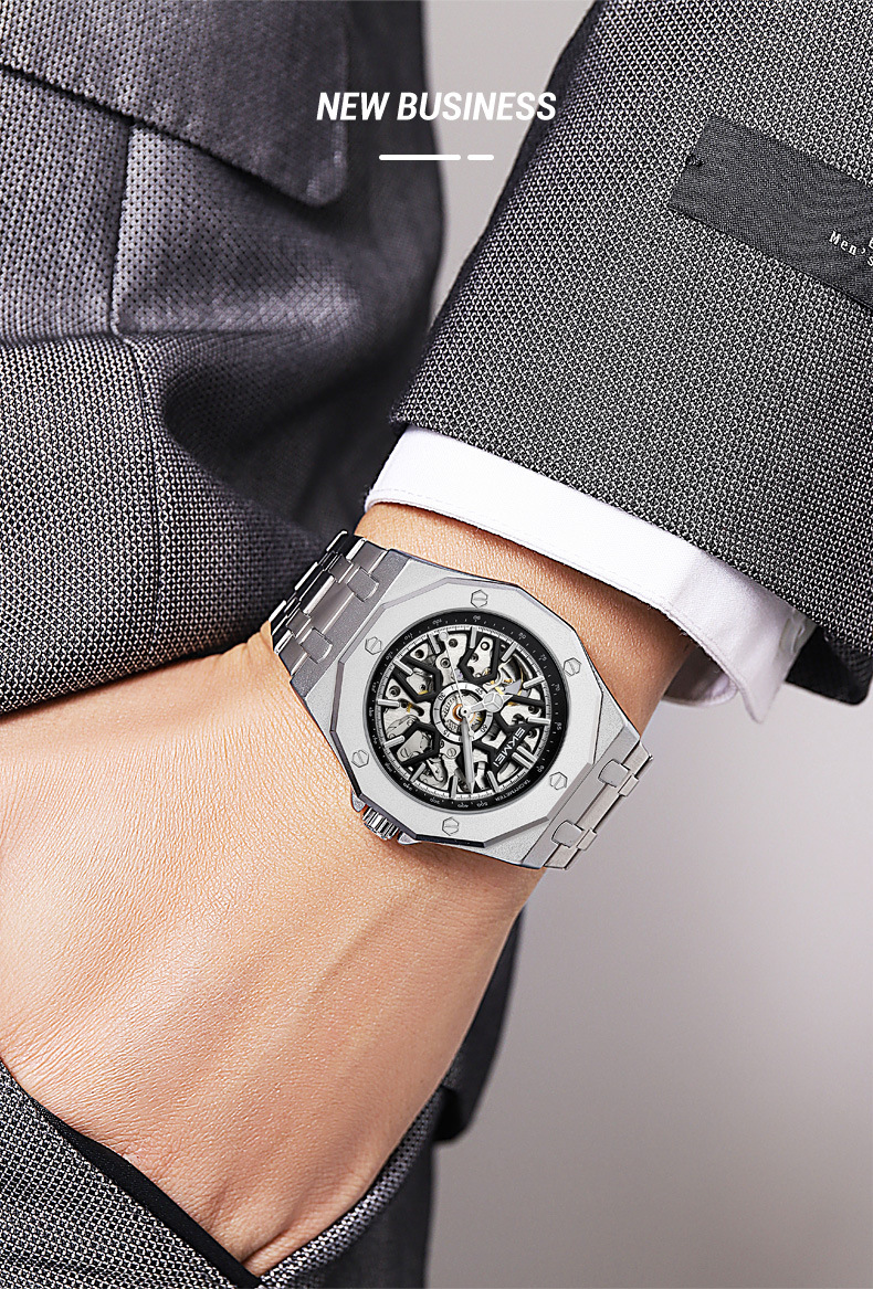 Yeni Saat Erkekler İçin Mekanik Otomatik Aydınlatmalı Saat Üst Düzey Moda Mekanik Saat_voghion.com