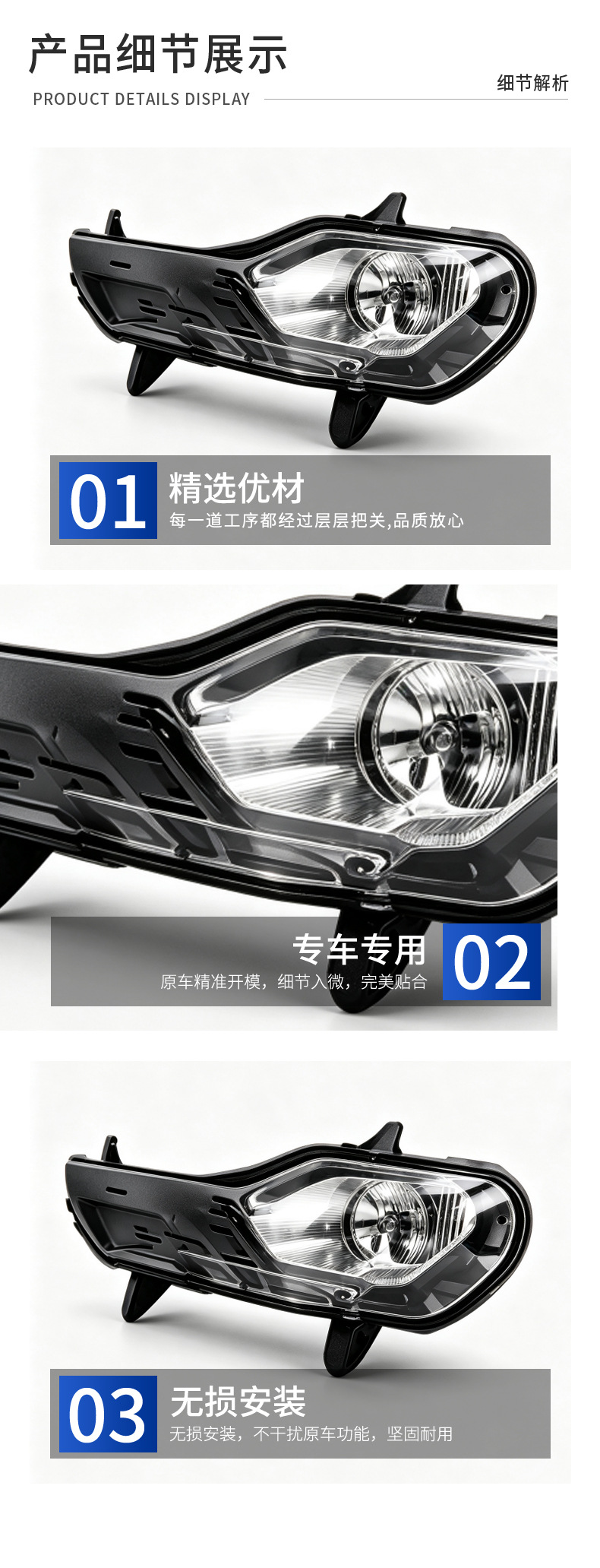 Suitable for 2013 Ford Kuga front fog lights (left and right)