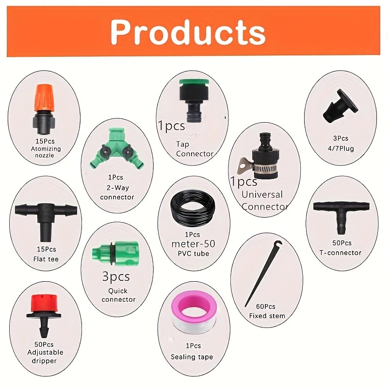 20 juegos de atomización de rociadores automáticos de patio, rociadores de riego ajustables, riego automático, sistema de riego por goteo