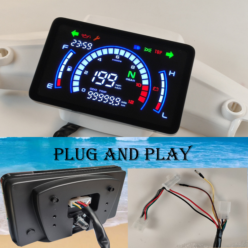 New Model Speedometer Suitable for Southeast Asia, Compatible with Honda Ex5 Dream Modified Large Flat Electronic Digital Instrument, Waterproof