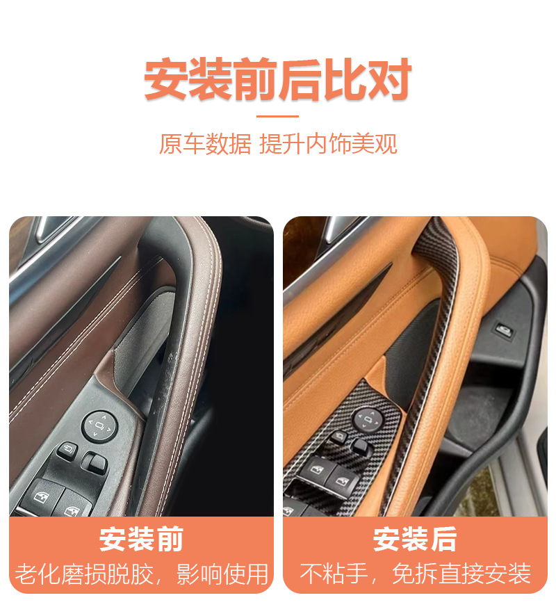 Suitable for 18-23 Bmw 5 Series Interior Door Handles G38 G30 Door Handles 525 530Li Interior Armrest Protective Cover