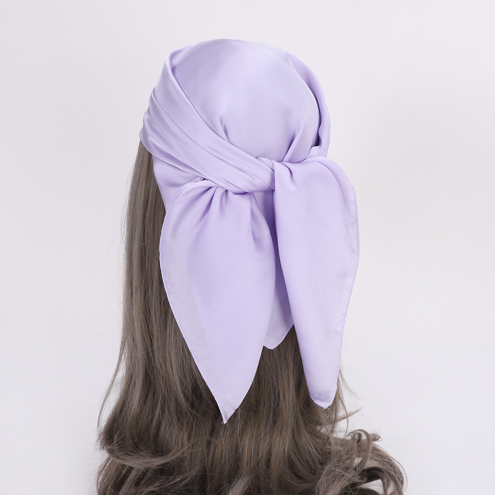 Europa y los Estados Unidos bufandas de seda de color sólido mujeres 70cm bufandas de satín pequeñas bufandas de pañuelo de cabello decoración fábrica transfronteriza al por mayor image 3