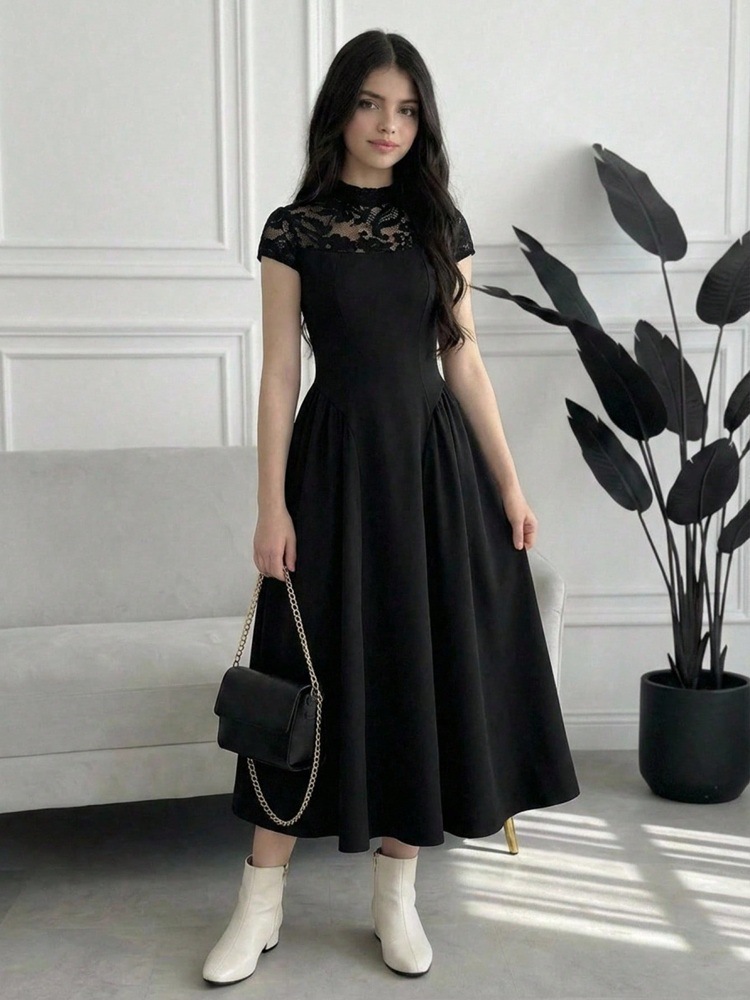 Summer elegant black lace brace