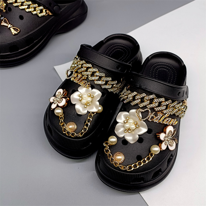 New Coros Shoes Diy Decorative Flower Butterfly Bee Chain Set Removable Shoe Buckle Accessories display picture 3