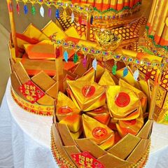 潮汕中秋赏月【小金篮】小圣蓝一对材料包需自折自粘