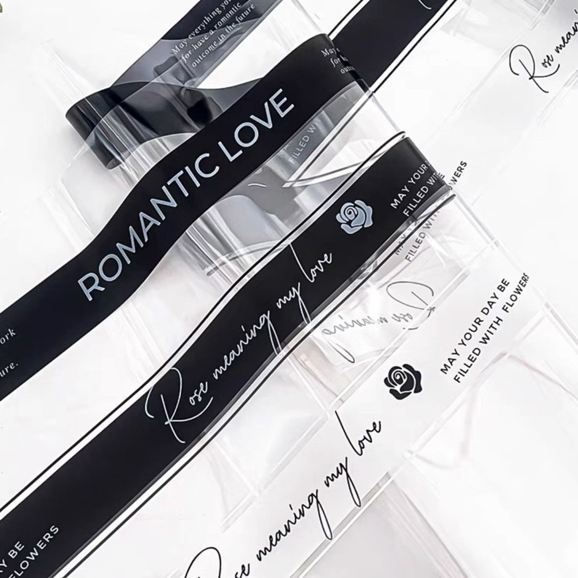 Li Zhi Ran en línea romántico inglésopp impermeable simple papel de vidrio paquete de flores paquete de papel de flores