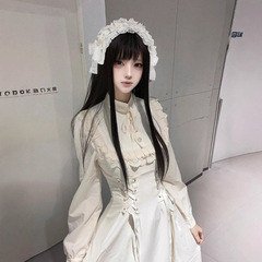 法式温柔风重工蕾丝设计长袖连衣裙秋季新款高级感气质收腰长裙女