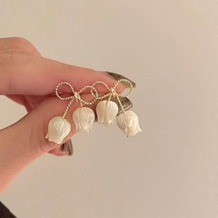 蝴蝶结郁金香耳环女2025新款潮气质耳钉小众设计感高级耳饰跨境