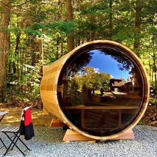 Outdoor Sauna Room 4-10 People Wood Stove Electric Stove Far Infrared Dry Steam Function Iron Fir Bathtub Sauna House