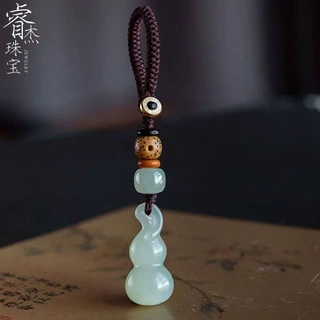 福禄葫芦手机链挂绳天然玉石挂链精致女手机挂件天然玉石