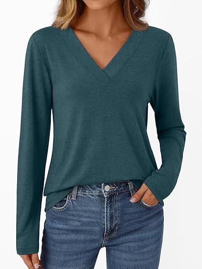 Amazon transfronterizo V-collar camisa de manga larga otoño / invierno 2025 nuevo comercio exterior ropa casual de mujer cintura camiseta de punto image 8