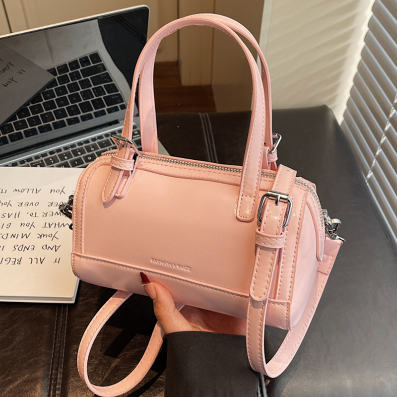 Minimalist Women's Handbag, Versatile Single Shoulder Boston Bag_voghion.com