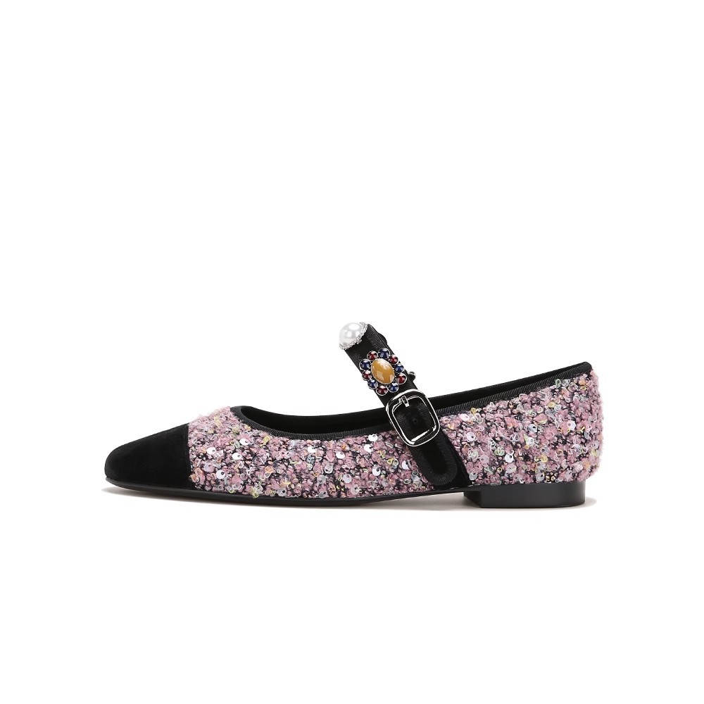 Suzanne Princess ~ pequeño viento fragrante tece insignia botón Mary Jane zapatos de boda zapatos planos zapatos de mujer