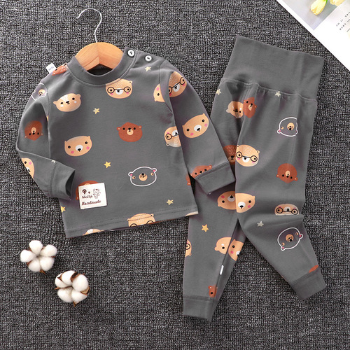 Children's autumn and winter underwear set pure cotton high-waisted long-sleeved autumn clothes and long-sleeved boys' cotton children's clothing factory direct sales