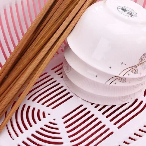Kitchen drain bowl rack plastic bowl cabinet double-layer with lid fruit basket drain basin fruit and vegetable cleaning basket