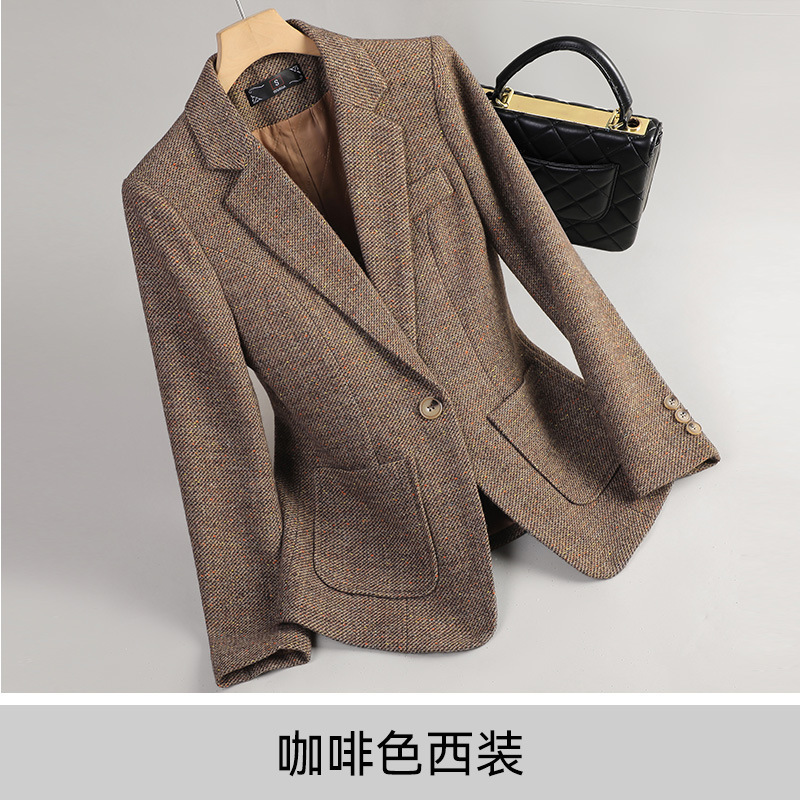 灰色西装外套女秋冬季2025新款高级感小个子气质休闲女士西服8376|undefined