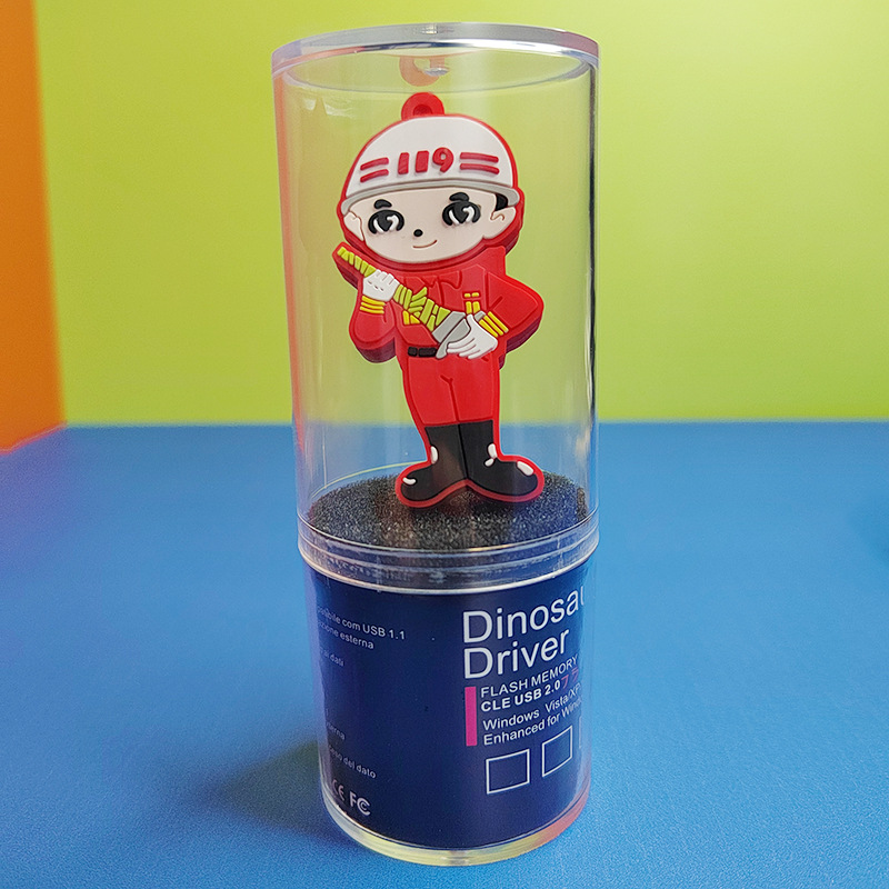 Memoria Flash USB con Diseño de Bomberos de PVC, Portátil, para Almacenamiento de Datos y Regalos