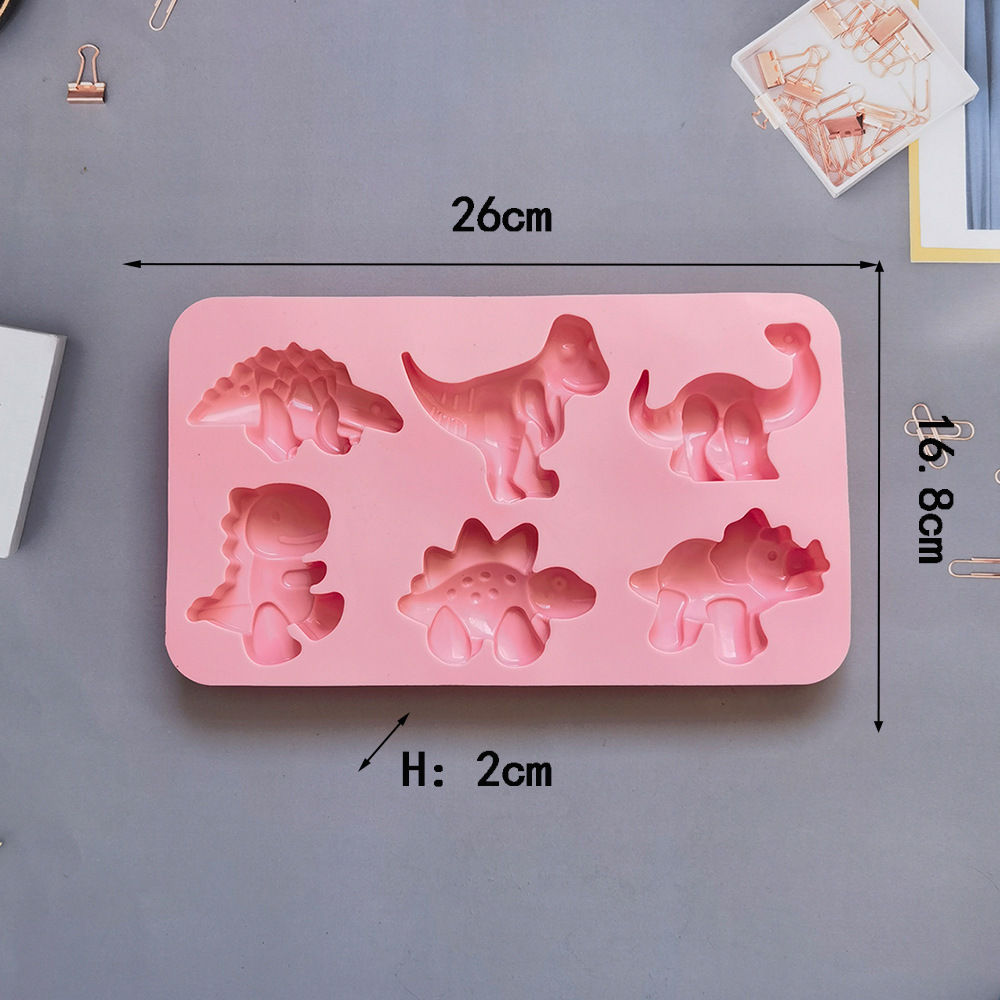 6 dinosaurios 341 molde de pastel de silicona molde de pastel de gelatina torta molde de pan herramientas de horneado